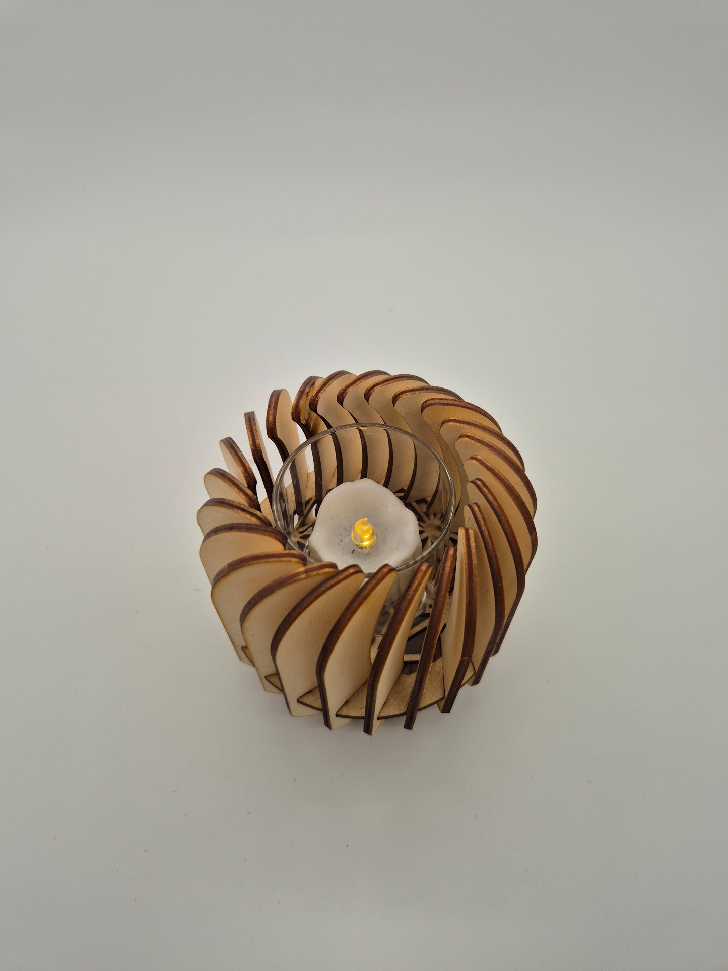 Teelichtlampe / Teelichthalter klein rund