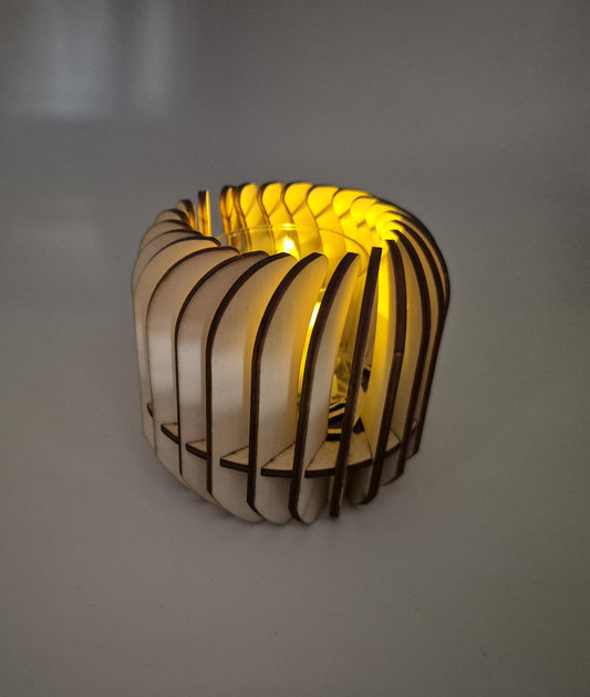 Teelichtlampe  / Teelichthalter klein rund